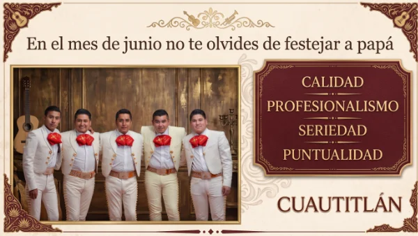 Mariachis serenatas para papá en Cuautitlán precios Cotice serenatas con Mariachi para papá junio Cuautitlán